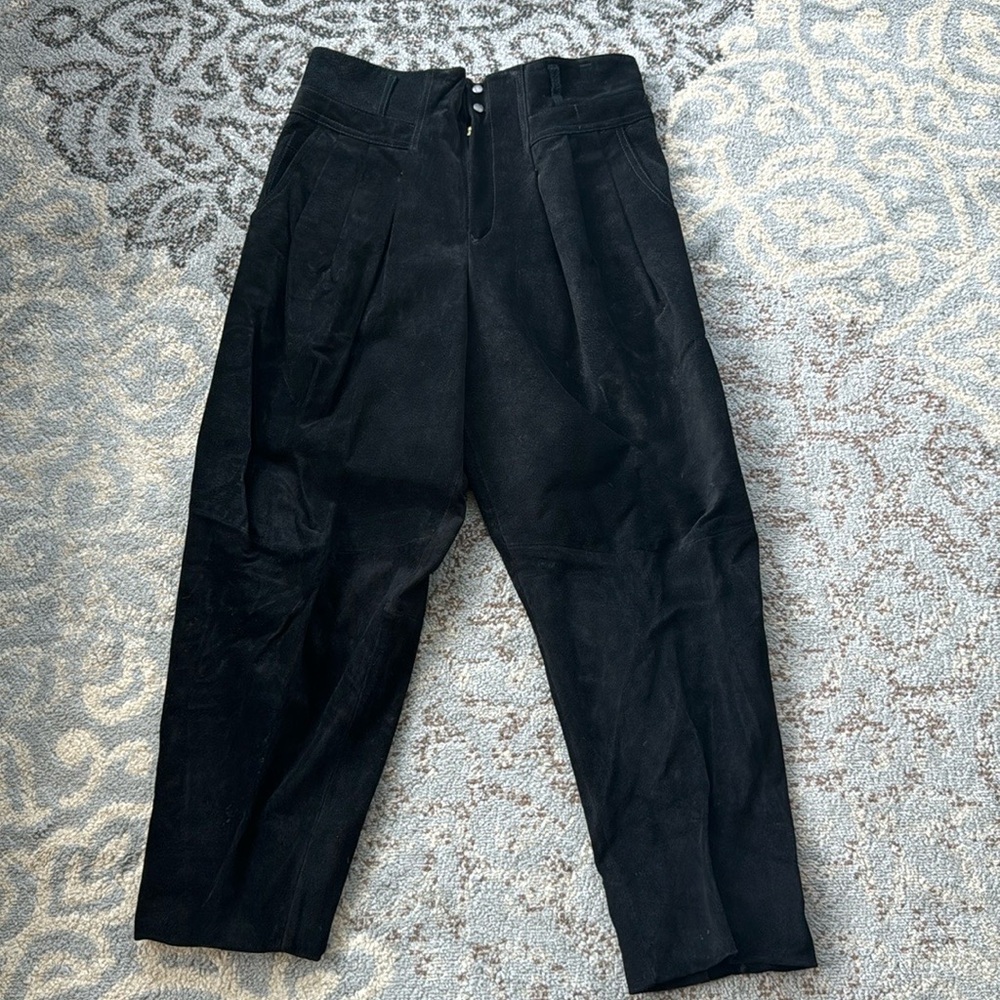 Vintage Weather Wise by Micki High Waist Leather Pants Black 15/16